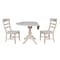 International Concepts Round 42 in Rd Top Pedestal Table, 2 Chairs, Unfinished, Ready to Finish, 42 in W, 42 in L, Wood K-42DPT-11-C36-2 - alternate 3